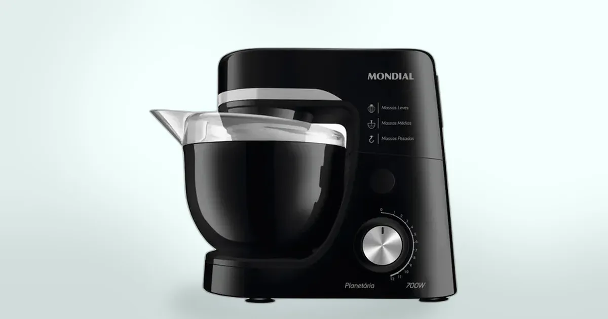 Batedeira Planetária Mondial 700W: potência de verdade por um preço que surpreende