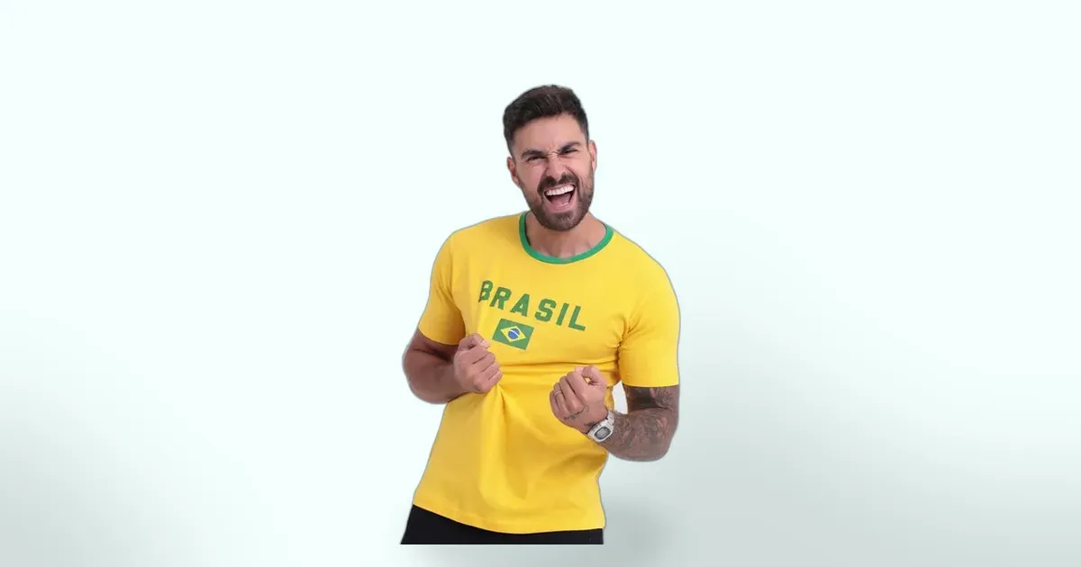 Copa 2026 chegando: a camiseta do Brasil amarela e verde está com 45% OFF e custa menos de R$ 31