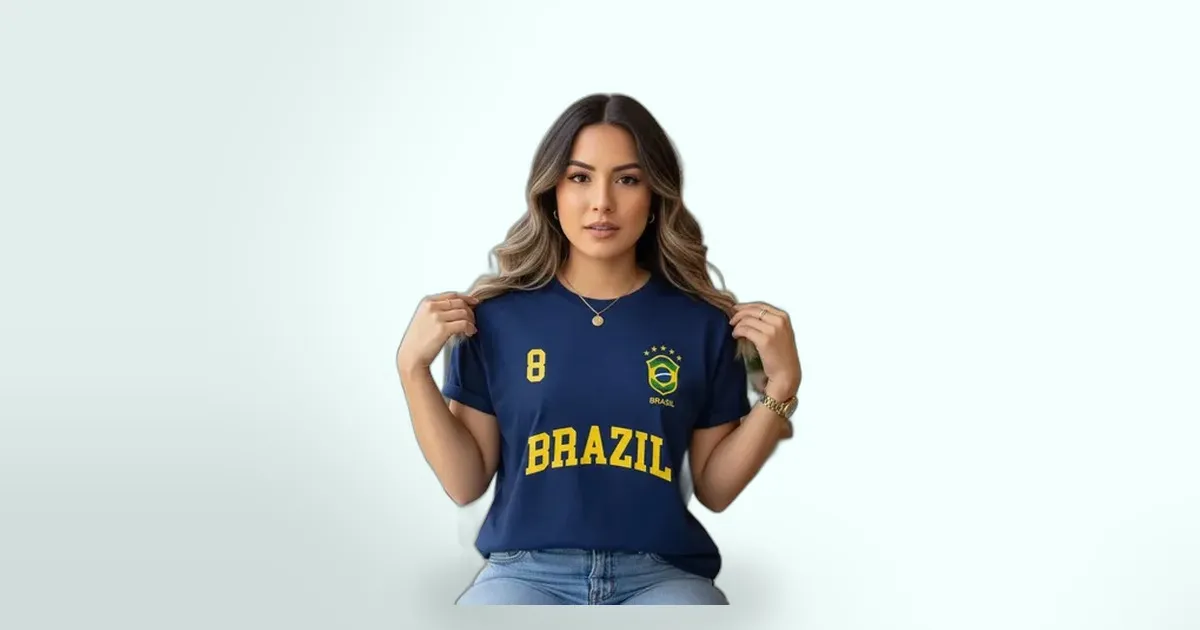Rumo ao Hexa com estilo: camiseta feminina do Brasil por menos de R$ 40 com 44% OFF