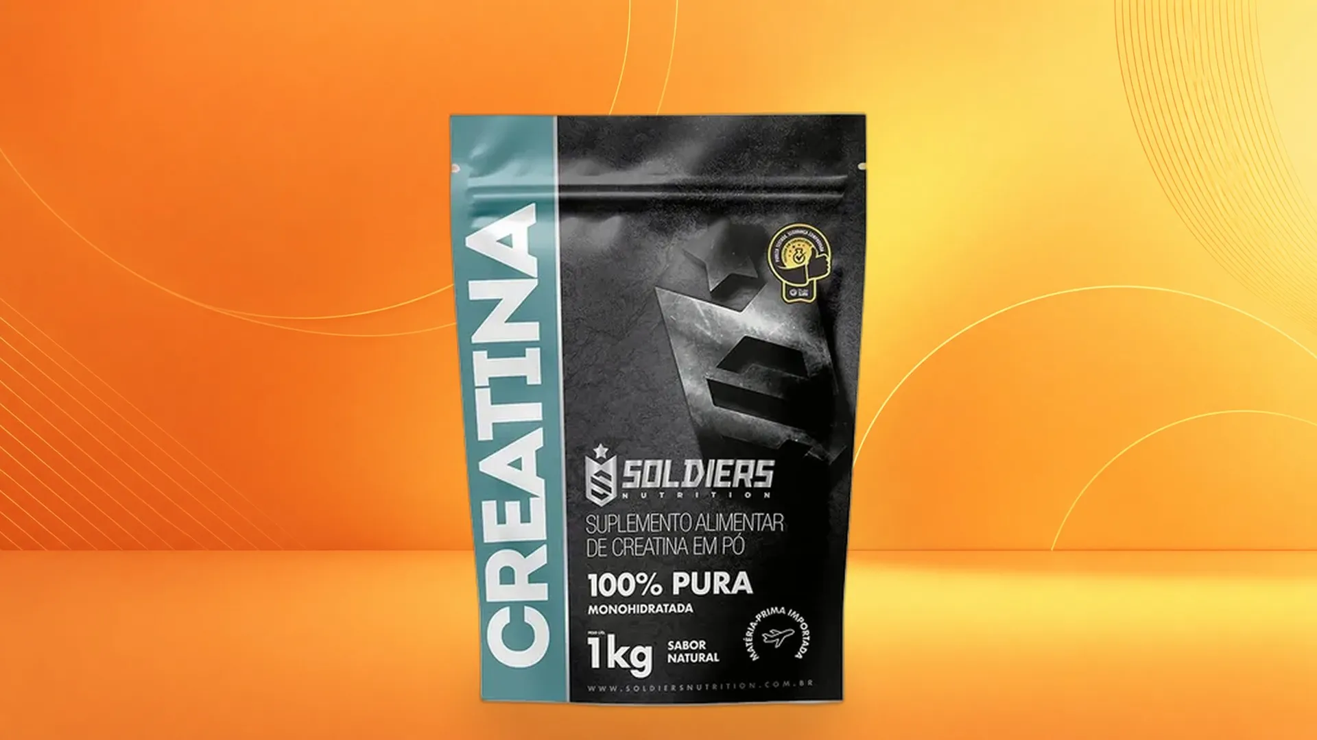 200 porções por R$ 59,90: creatina 1kg da Soldiers Nutrition aparece com 75% OFF no Mercado Livre