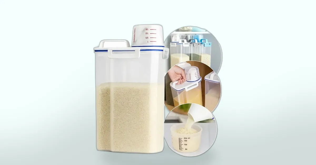31% OFF: este dispenser de grãos e ração por menos de R$ 34 é a solução que sua cozinha precisava