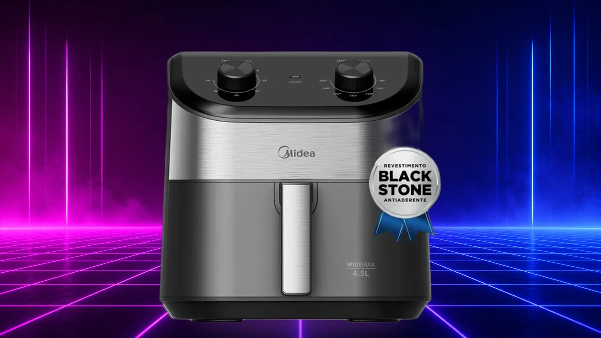 Interior de alumínio e 1500W por R$ 229: a Air Fryer Midea 4,5L com 20% OFF se destaca pelo que tem por dentro