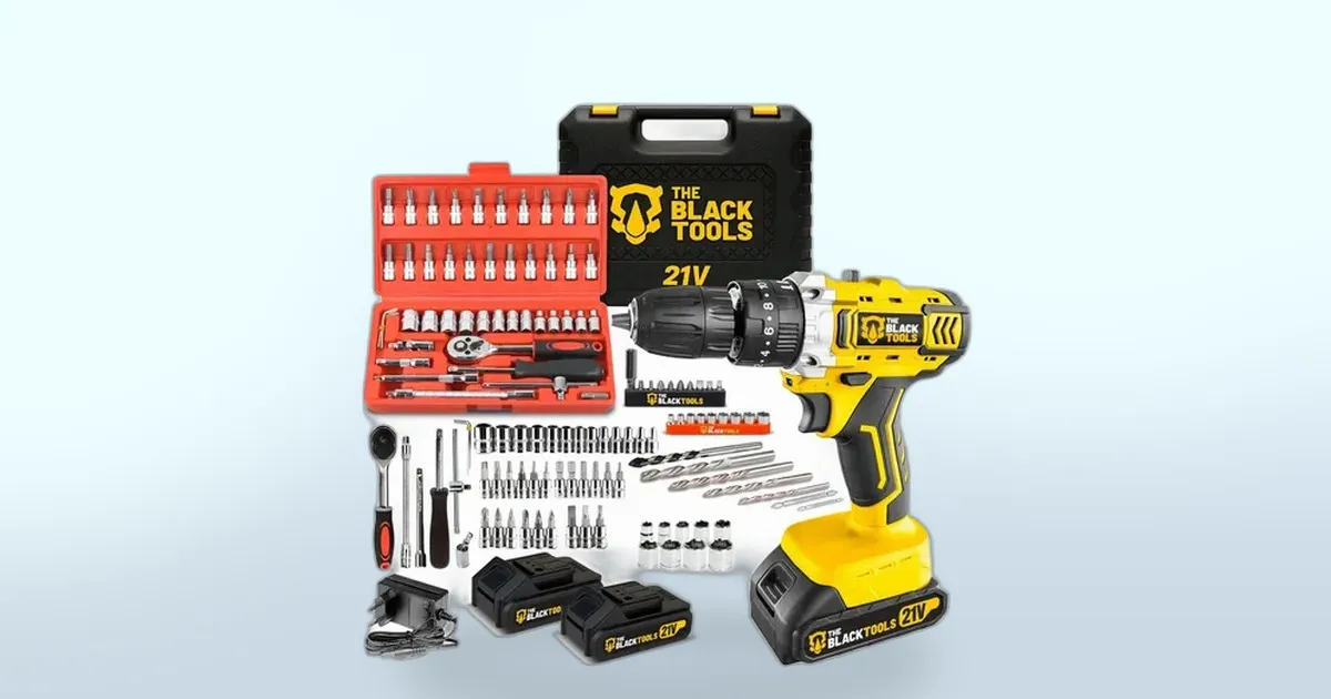 Kit completo por menos de R$ 200: a furadeira de impacto com 2 baterias que está bombando no Mercado Livre