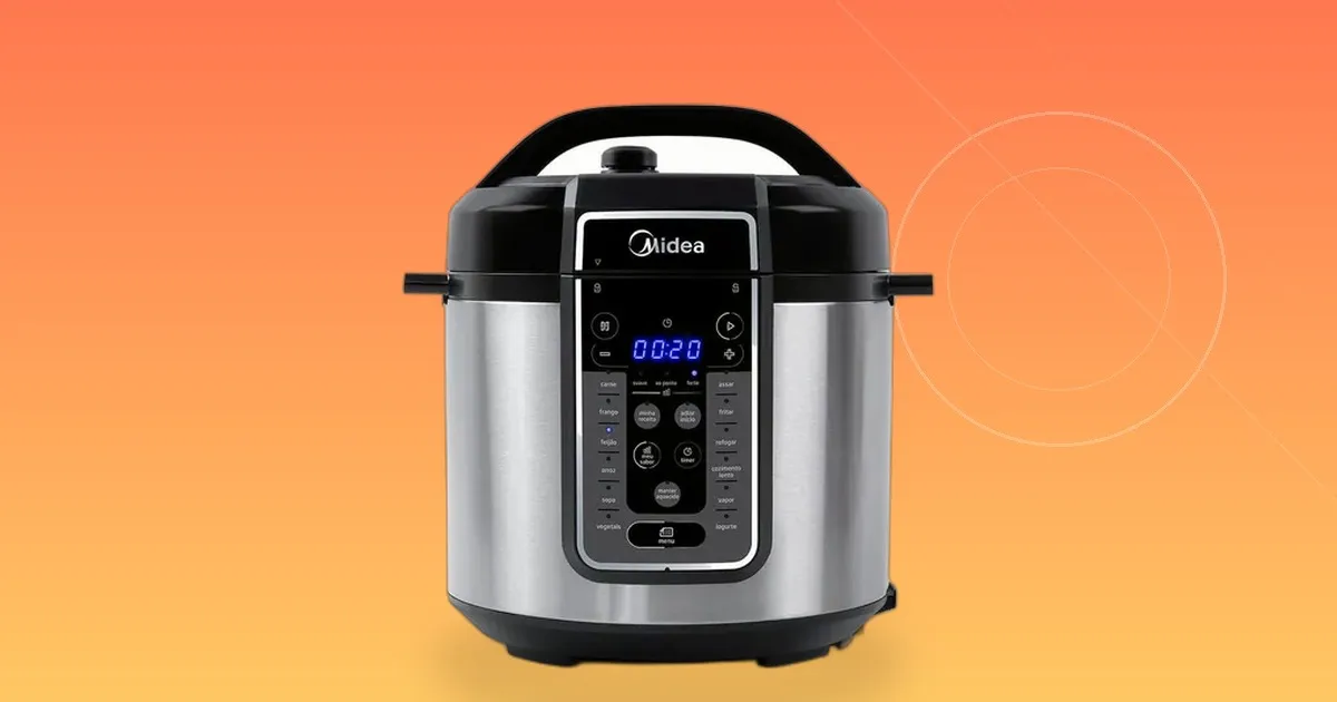 Panela de Pressão Elétrica Midea 6L com 10% OFF: tecnologia e praticidade por menos de R$ 450